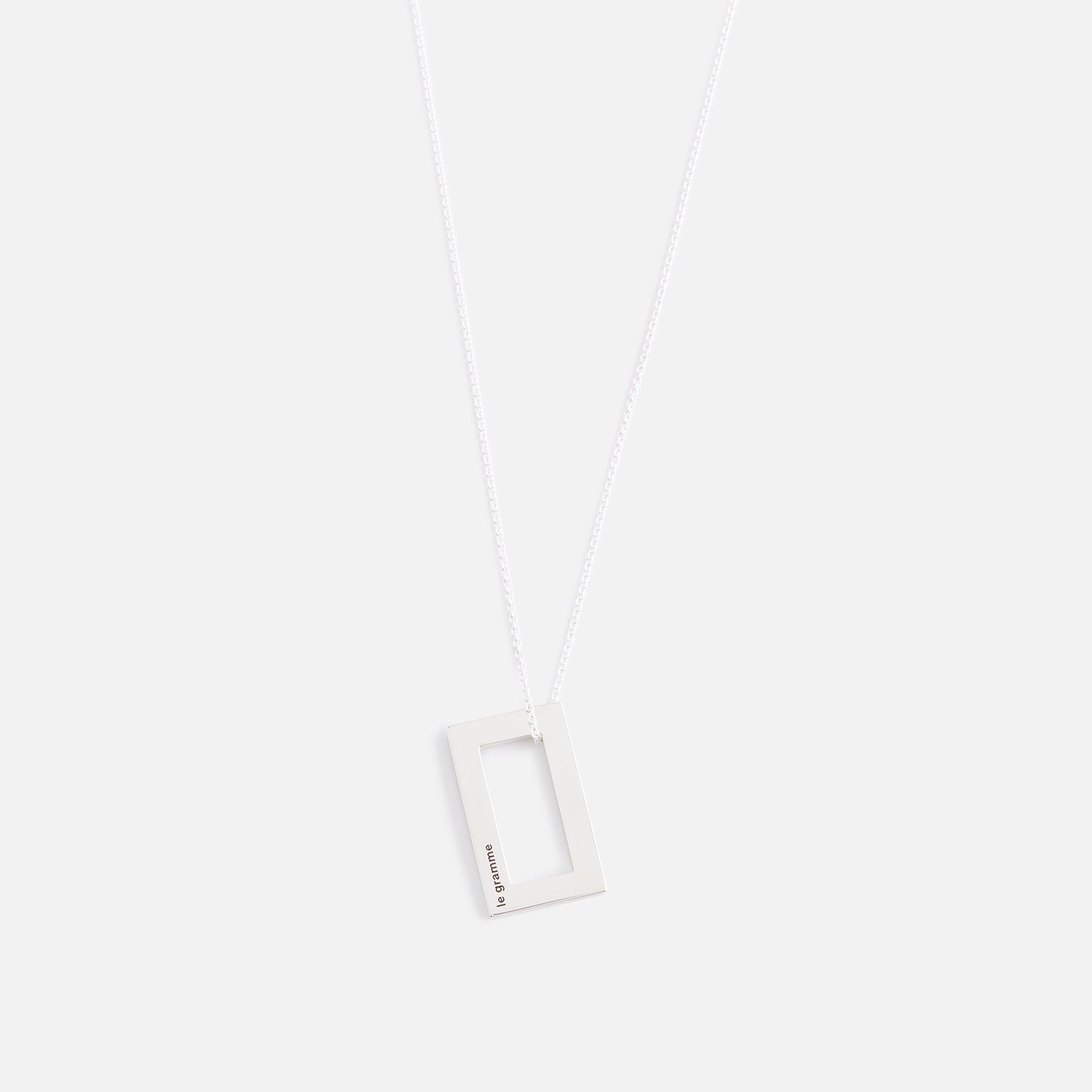 Le Gramme 3.4g Rectangle Pendant Polished Silver - Silver