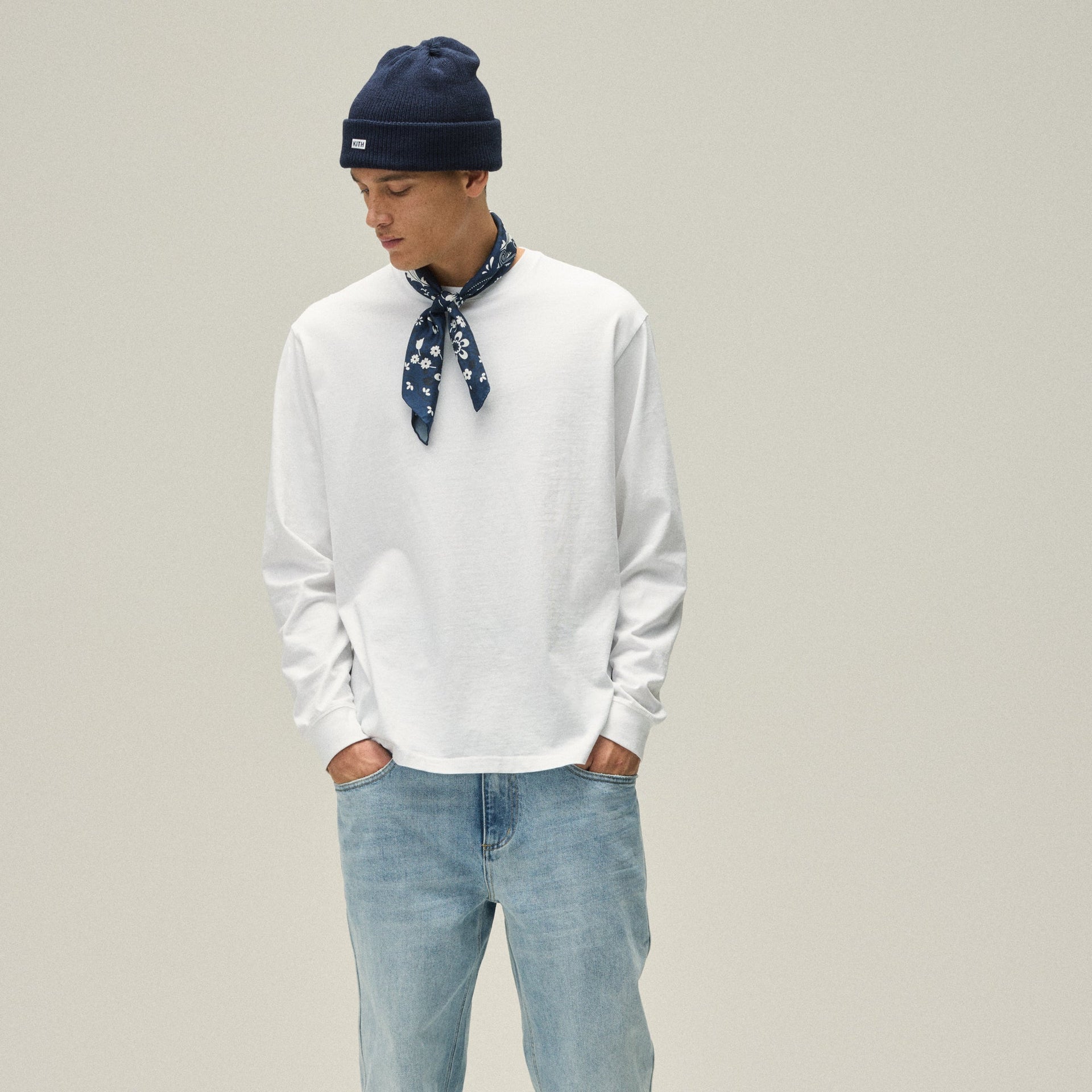 Kith Long Sleeve Vintage Tee in White